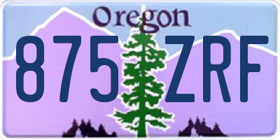 OR license plate 875ZRF
