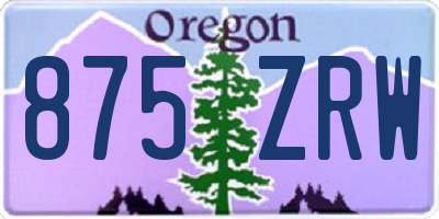 OR license plate 875ZRW