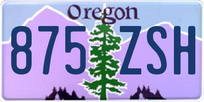 OR license plate 875ZSH
