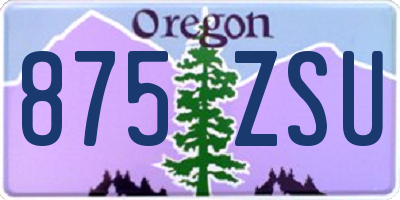 OR license plate 875ZSU