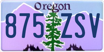 OR license plate 875ZSV