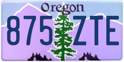 OR license plate 875ZTE