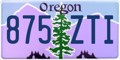 OR license plate 875ZTI