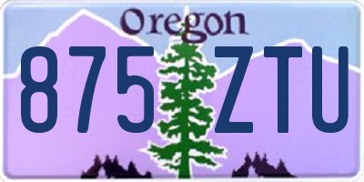 OR license plate 875ZTU