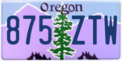OR license plate 875ZTW