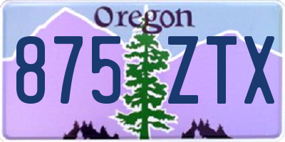 OR license plate 875ZTX
