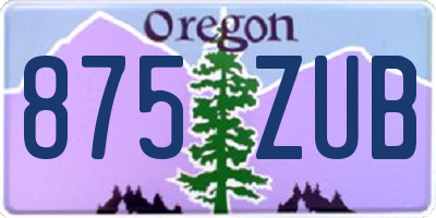 OR license plate 875ZUB