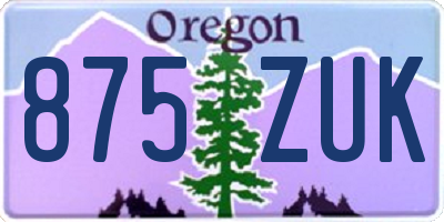 OR license plate 875ZUK