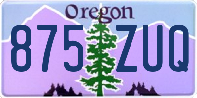 OR license plate 875ZUQ