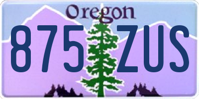 OR license plate 875ZUS