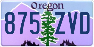 OR license plate 875ZVD