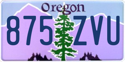OR license plate 875ZVU