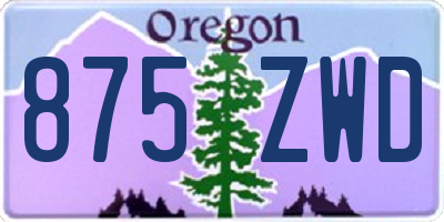 OR license plate 875ZWD