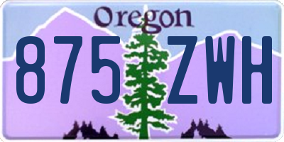 OR license plate 875ZWH