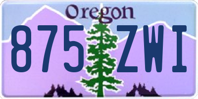 OR license plate 875ZWI