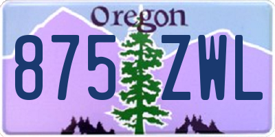 OR license plate 875ZWL