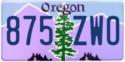 OR license plate 875ZWO