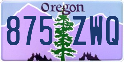 OR license plate 875ZWQ