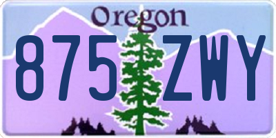 OR license plate 875ZWY