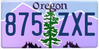 OR license plate 875ZXE