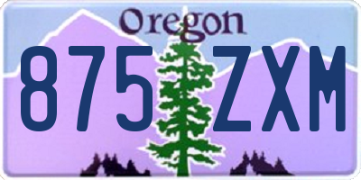 OR license plate 875ZXM
