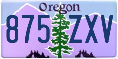 OR license plate 875ZXV