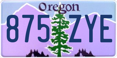 OR license plate 875ZYE