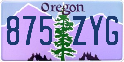 OR license plate 875ZYG
