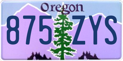 OR license plate 875ZYS