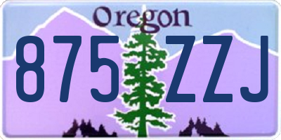 OR license plate 875ZZJ