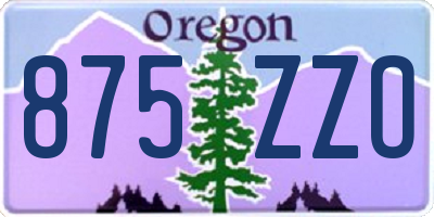 OR license plate 875ZZO