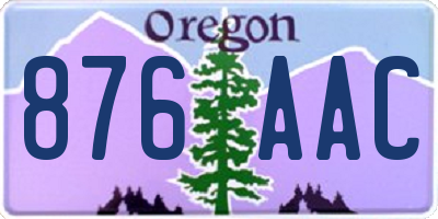 OR license plate 876AAC