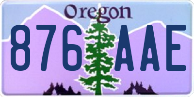 OR license plate 876AAE