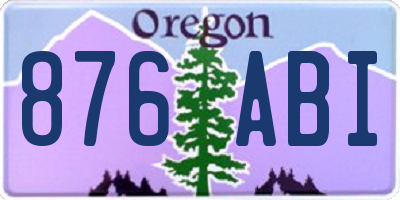 OR license plate 876ABI