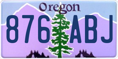 OR license plate 876ABJ