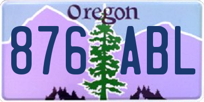 OR license plate 876ABL