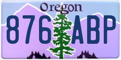 OR license plate 876ABP