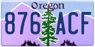 OR license plate 876ACF