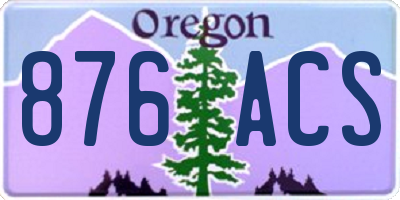 OR license plate 876ACS