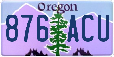 OR license plate 876ACU