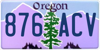 OR license plate 876ACV