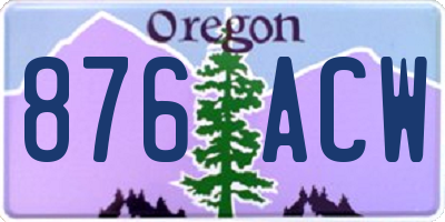 OR license plate 876ACW