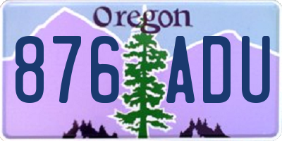 OR license plate 876ADU