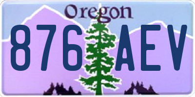 OR license plate 876AEV