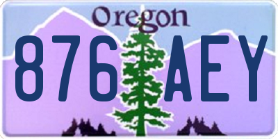OR license plate 876AEY
