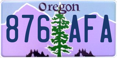 OR license plate 876AFA
