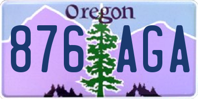 OR license plate 876AGA