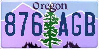 OR license plate 876AGB