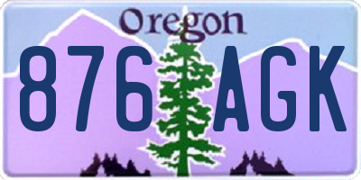 OR license plate 876AGK
