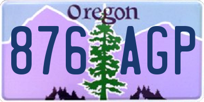 OR license plate 876AGP